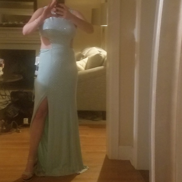 Mint Jersey Formal Illusion Gown from Abbi Vonn - Picture 4 of 7